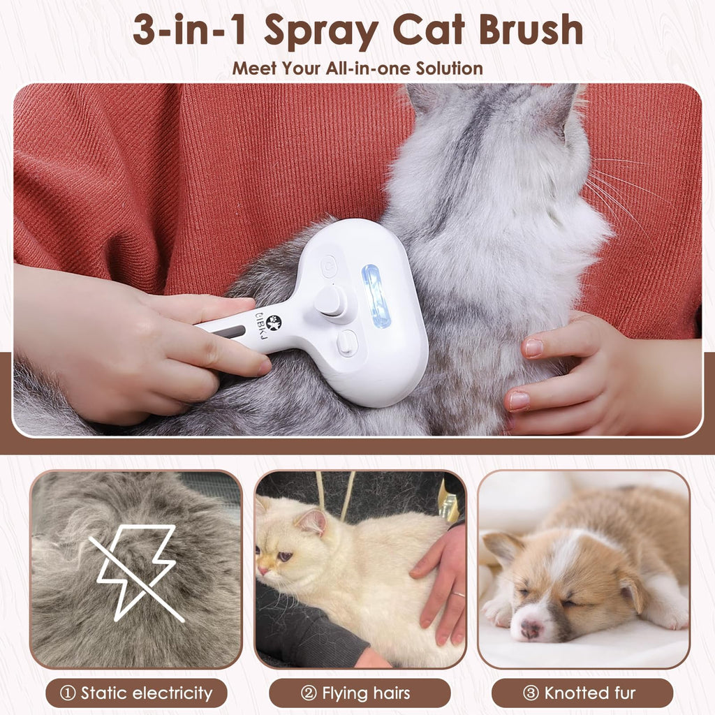 Pet Steam Brush for Dogs & Cats Hair Shedding | ObaPet