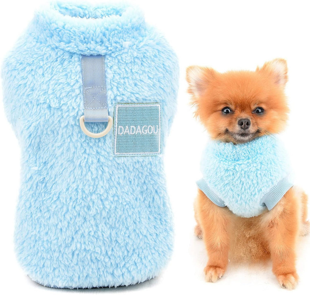 SMALLLEE_LUCKY_STORE Pet Sherpa Fleece Jumper Vest Sweaters Turtleneck Pullover with D-ring Soft Sweatshirt for Small Dogs Cat Puppy Boy Girl Yorkie Chihuahua Warm Fall Winter Clothes,Pink,S