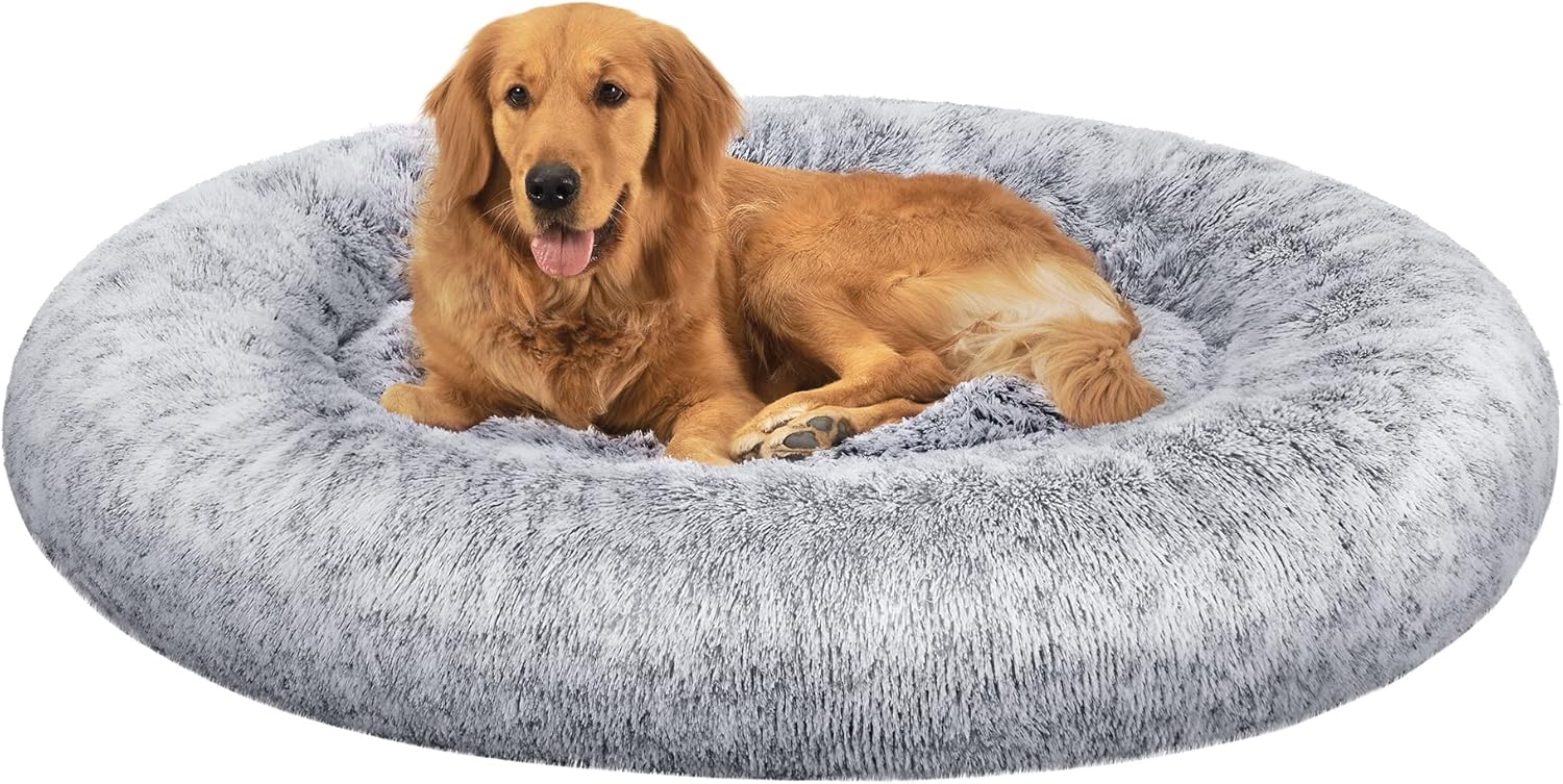 Feandrea Dog Bed, Donut Cat Bed, Fluffy Calming | ObaPet