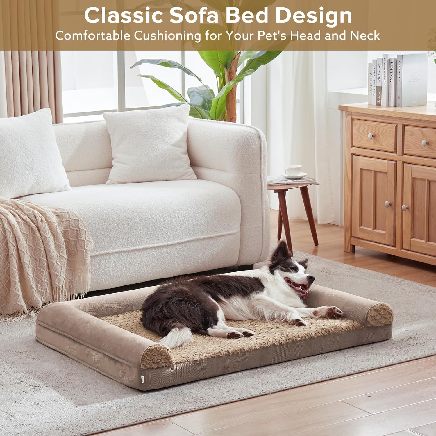 FURTIME Large Dog Bed(89 x 64cm), Orthopedic | ObaPet