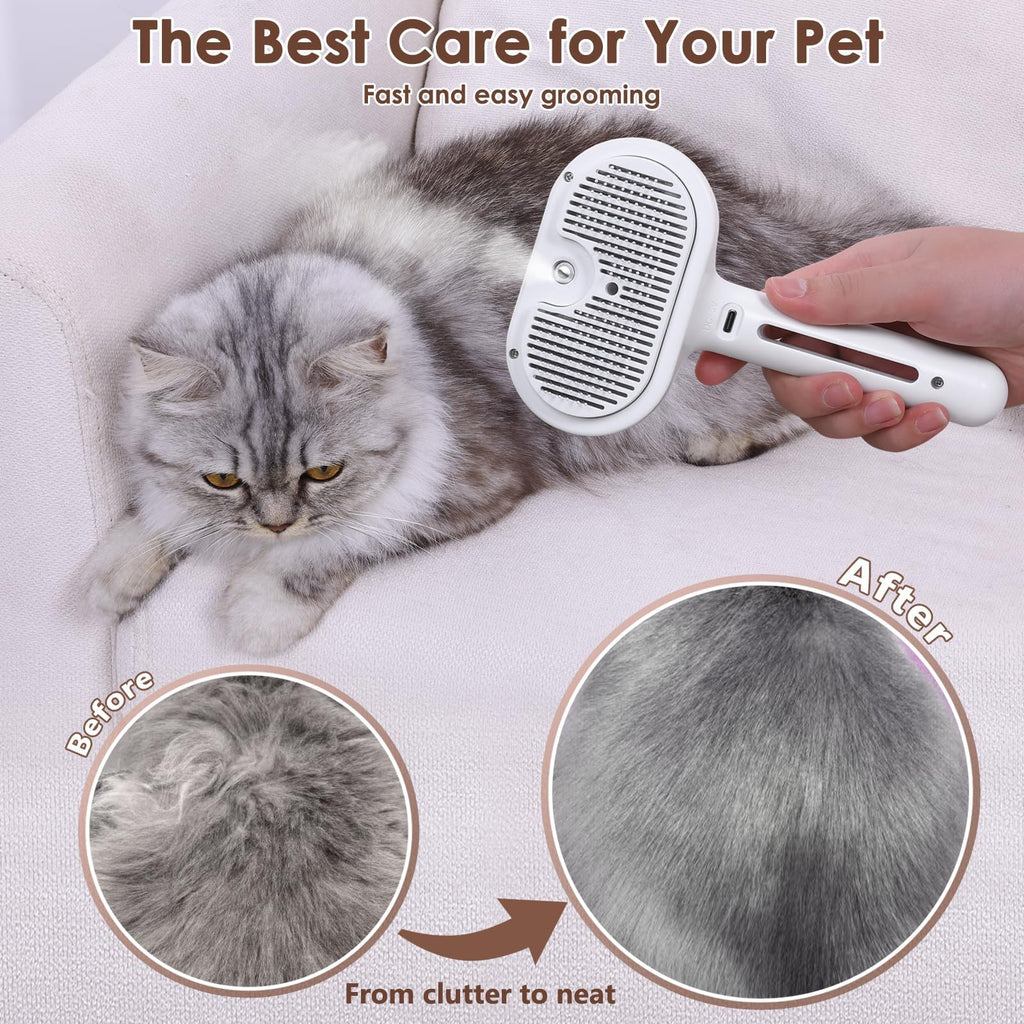 Pet Steam Brush for Dogs & Cats Hair Shedding | ObaPet