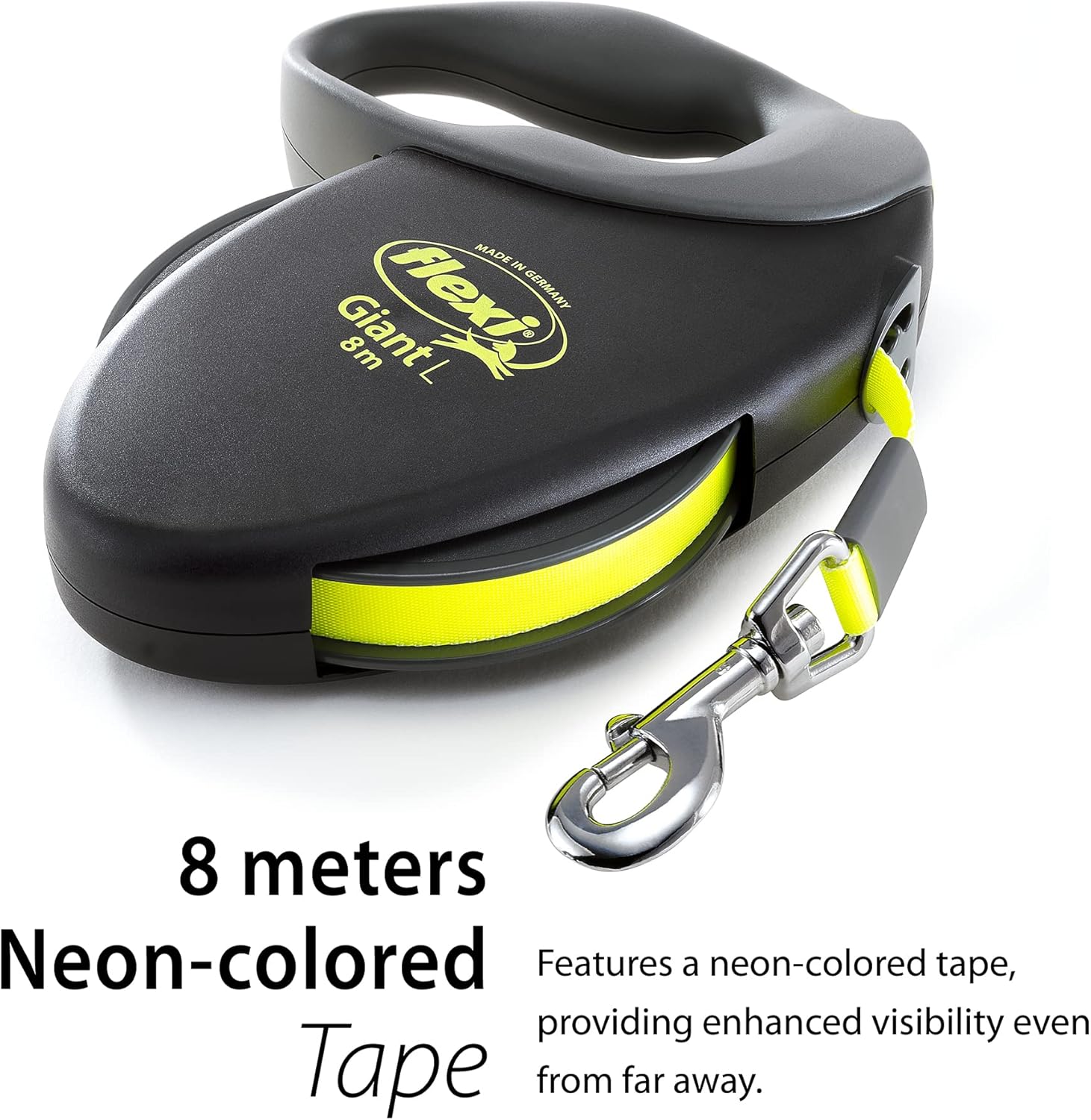 Flexi Giant Neon Tape Black Large 8m Retractable | ObaPet