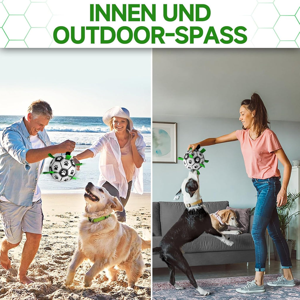 HETOO Interactive Dog Football Toys with Grab Tabs, Durable Dog Water Balls for Small Medium Breed, Indoor & Outdoor