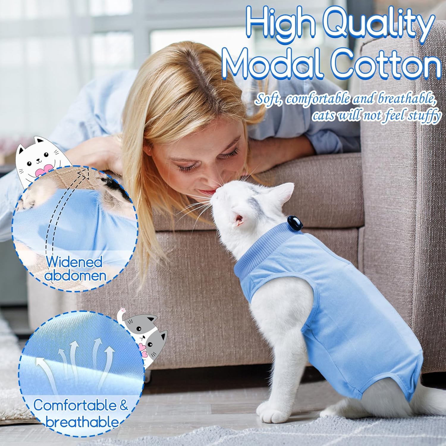 2PCS Cat Professional Recovery Suit, | ObaPet