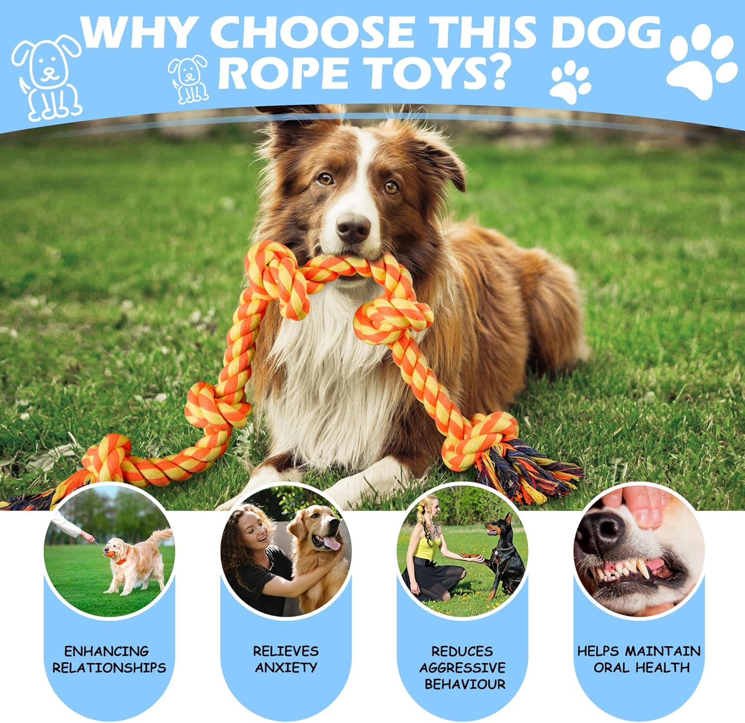 Aitmexcn Dog Rope Toys for Large Medium Dog | ObaPet