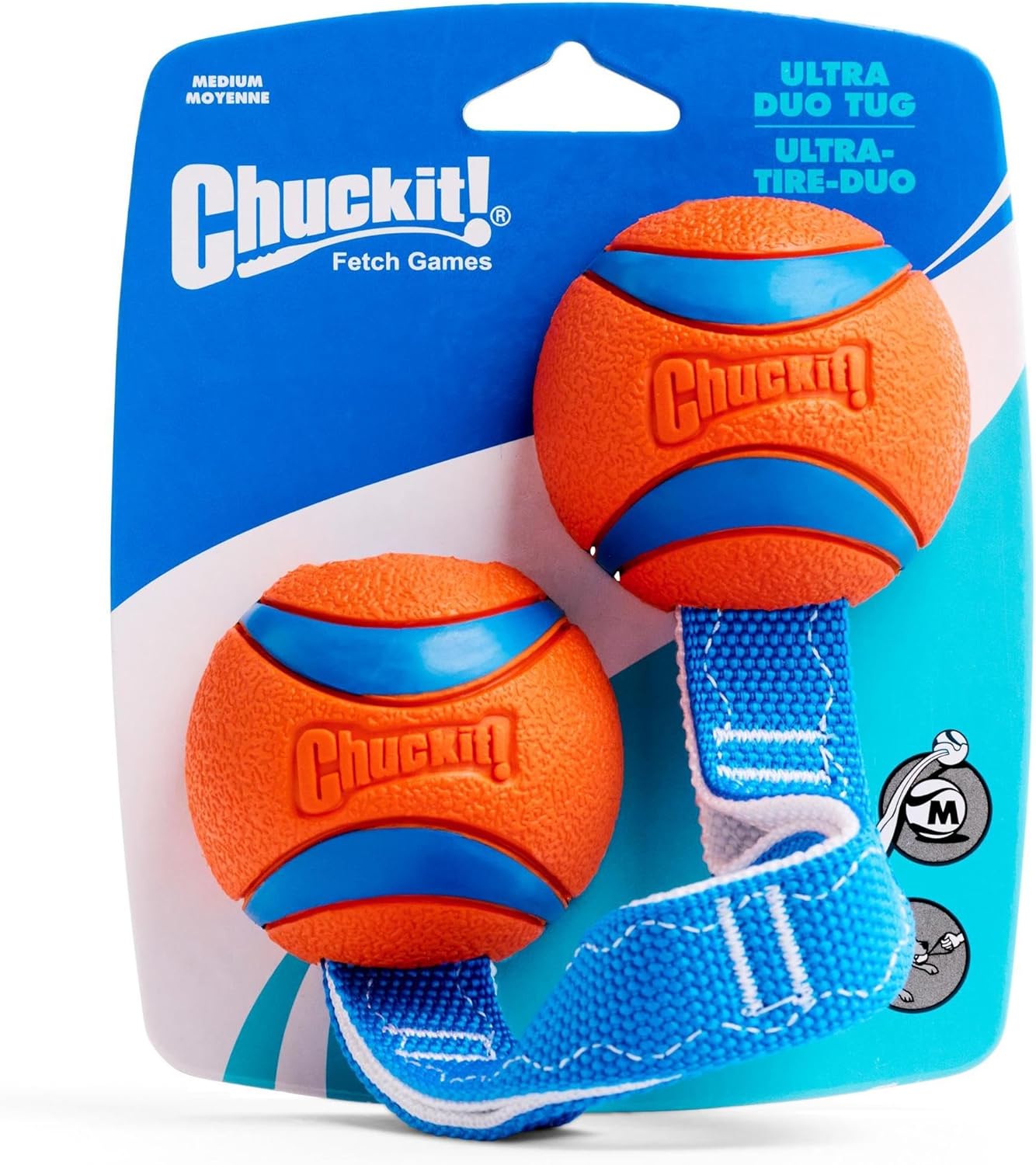 Chuckit! Ultra Tug Dog Toy With Rubber Ball Tug Of War Interactive Fetch Toy for Dogs, Medium