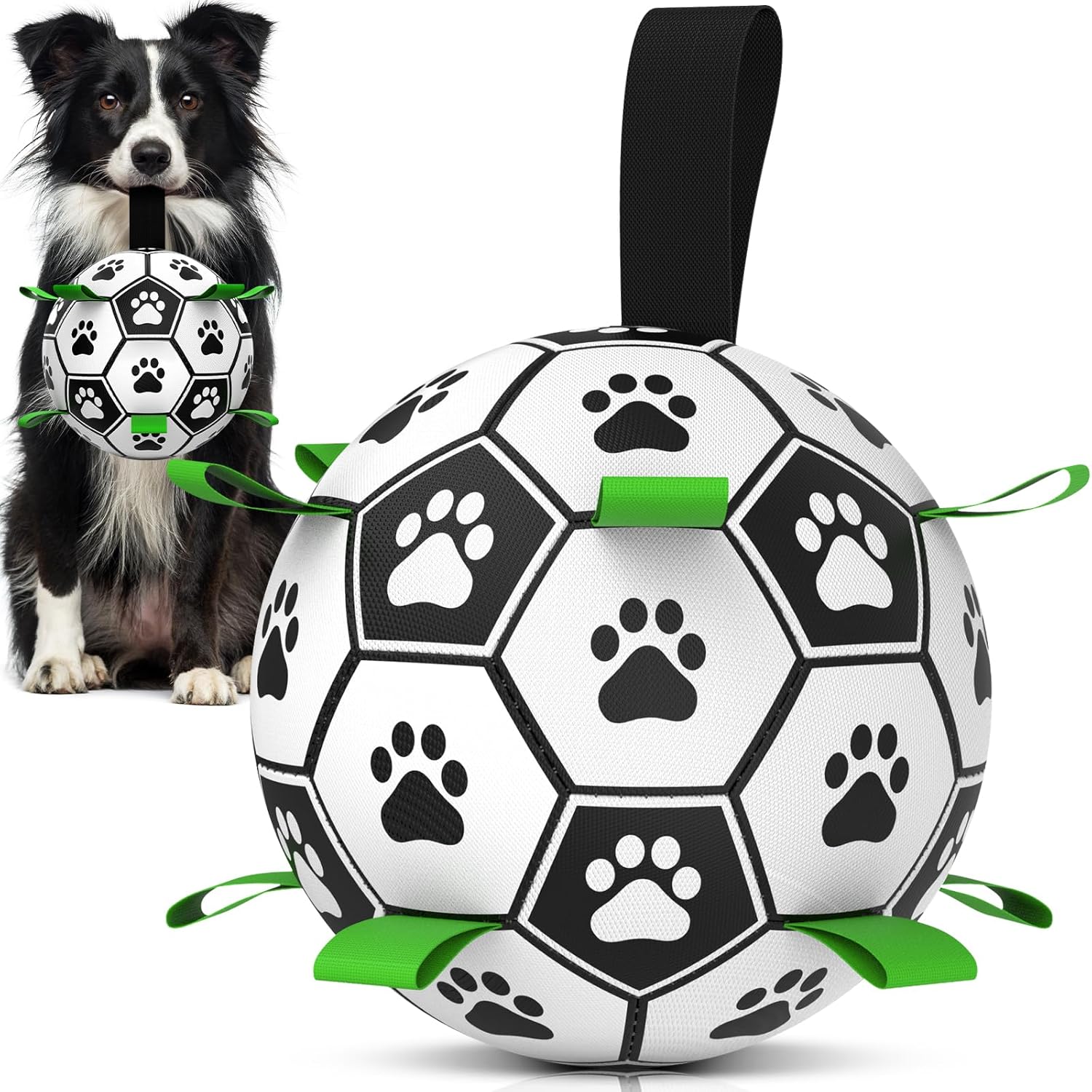 HETOO Interactive Dog Football Toys with Grab Tabs, Durable Dog Water Balls for Small Medium Breed, Indoor & Outdoor