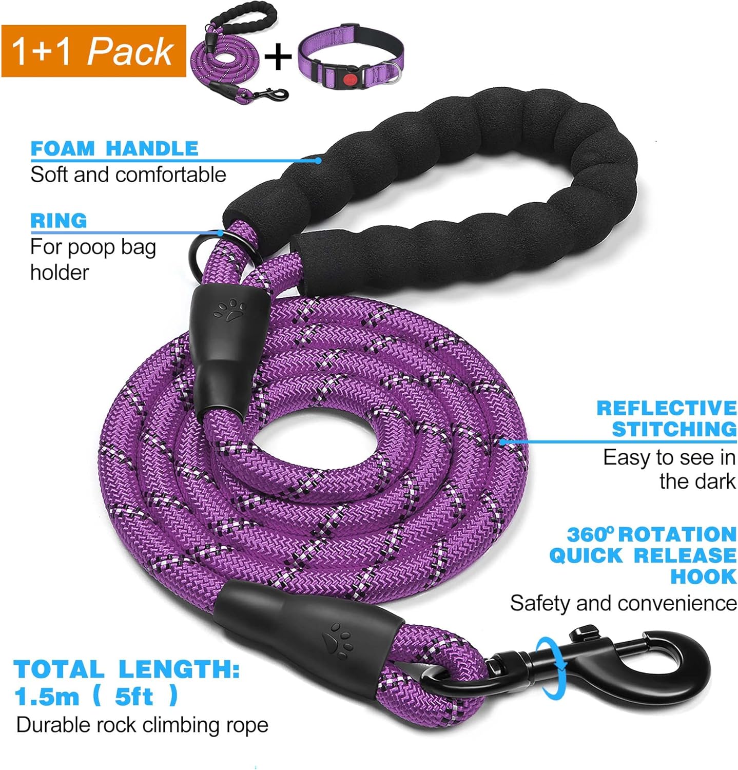 haapaw Reflective Dog Collar Padded with Soft | ObaPet