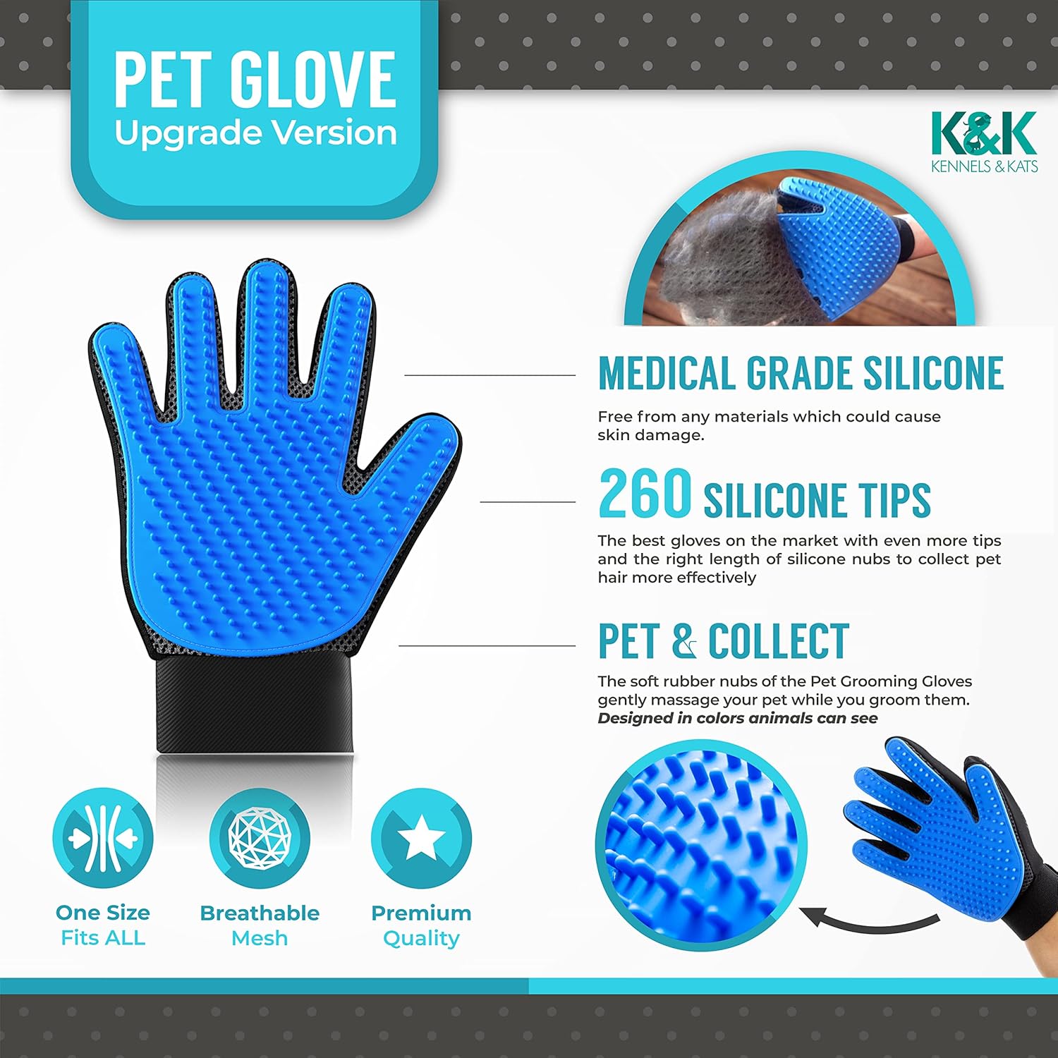 KENNELS & KATS Pet Grooming Glove | ObaPet