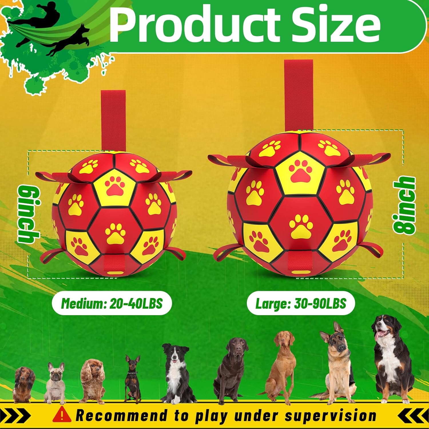 HETOO Interactive Dog Football Toys with Grab Tabs, Durable Dog Water Balls for Small Medium Breed, Indoor & Outdoor