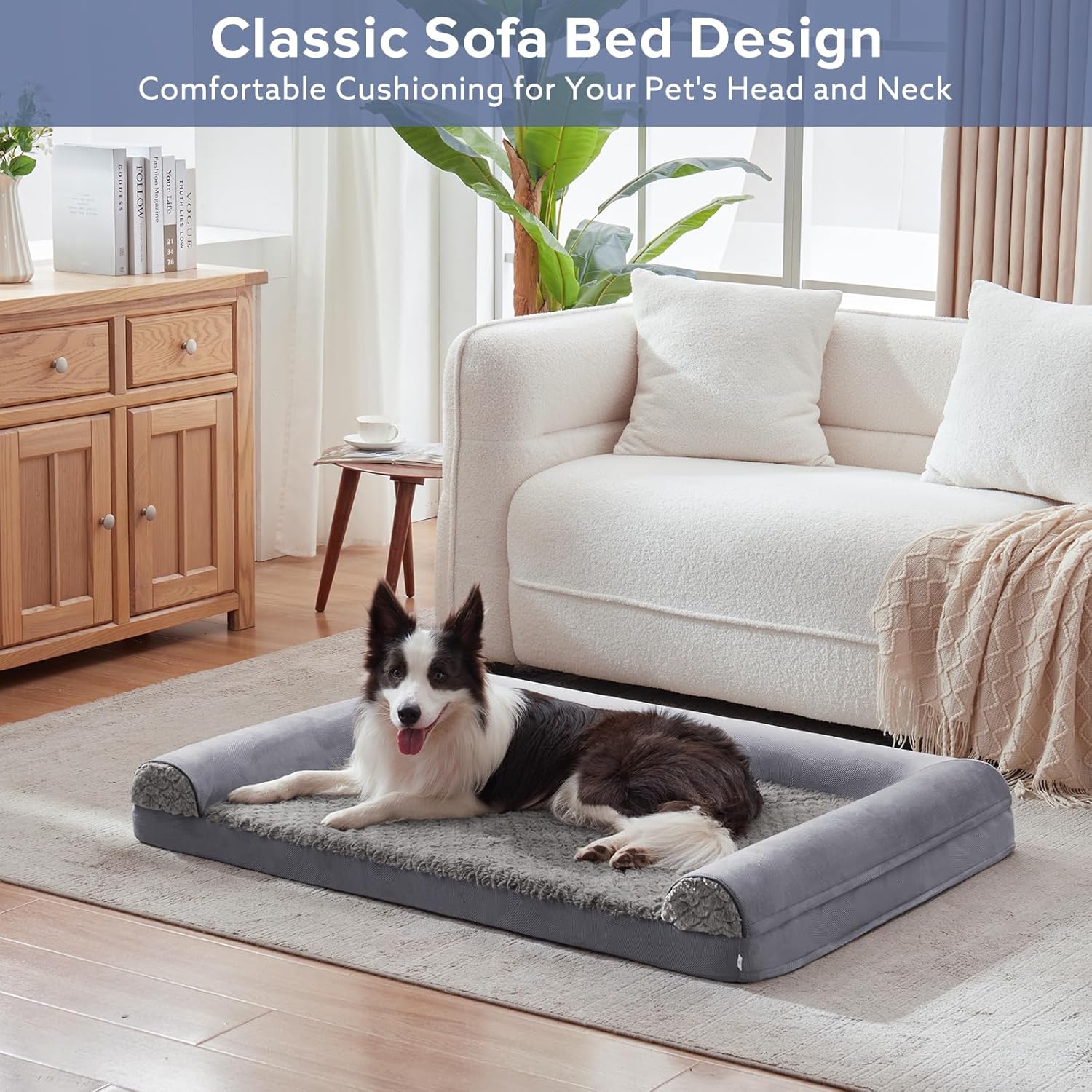 FURTIME Large Dog Bed(89 x 64cm), Orthopedic | ObaPet