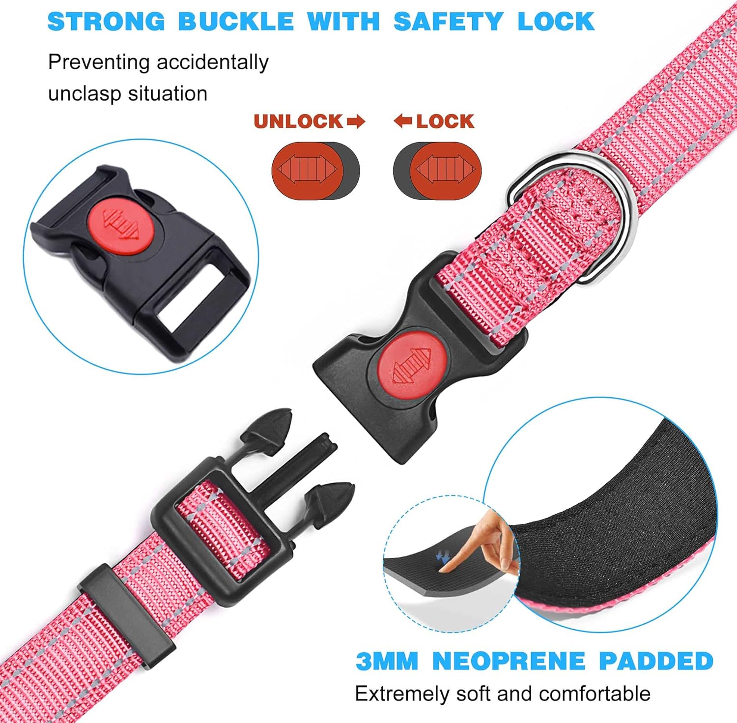 haapaw Reflective Dog Collar Padded with Soft | ObaPet