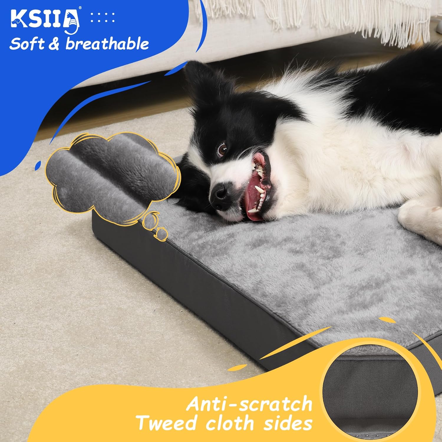 KSIIA Dog Beds Large Washable, Orthopedic Dog | ObaPet