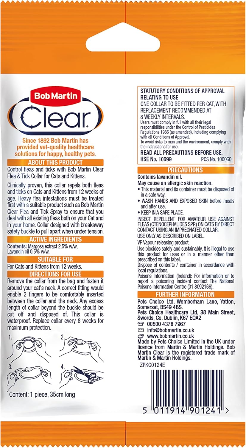 Bob Martin Clear Flea Repellent Collar for Cats | ObaPet
