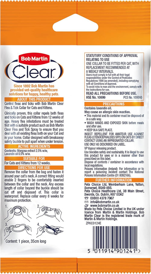 Bob Martin Clear Flea Repellent Collar for Cats | ObaPet