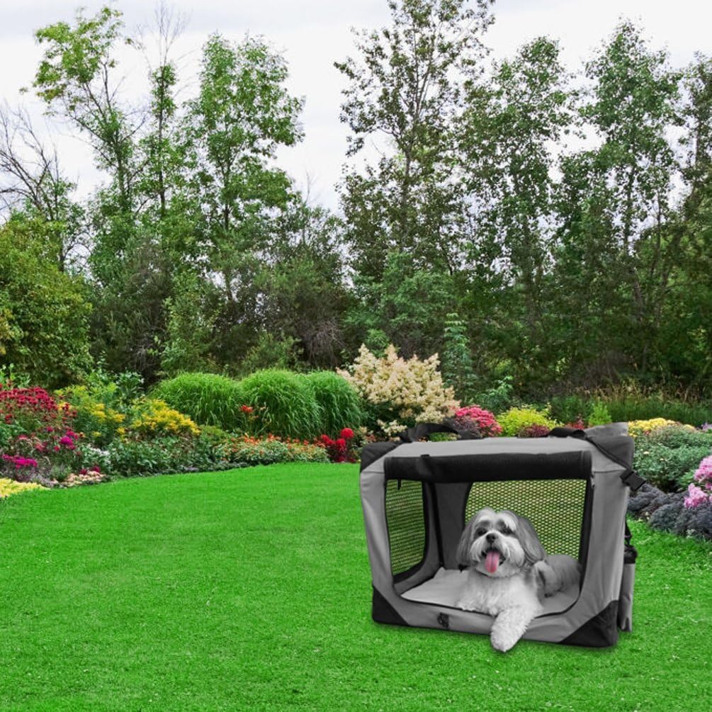 Petbarn Portable Soft Fabric Pet Carrier Folding Dog Cat Puppy Travel Transport Bag (Medium, Grey)