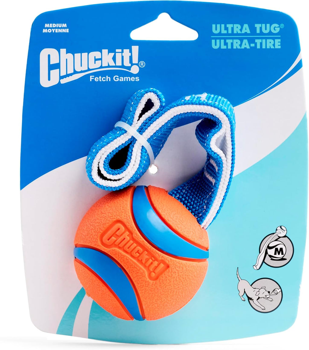 Chuckit! Ultra Tug Dog Toy With Rubber Ball Tug Of War Interactive Fetch Toy for Dogs, Medium