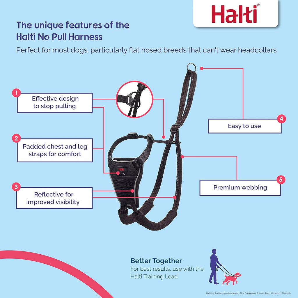 HALTI No Pull Harness Size Medium, Professional | ObaPet
