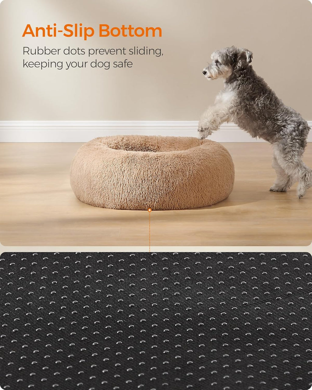 Feandrea Dog Bed, Donut Cat Bed, Fluffy Calming | ObaPet