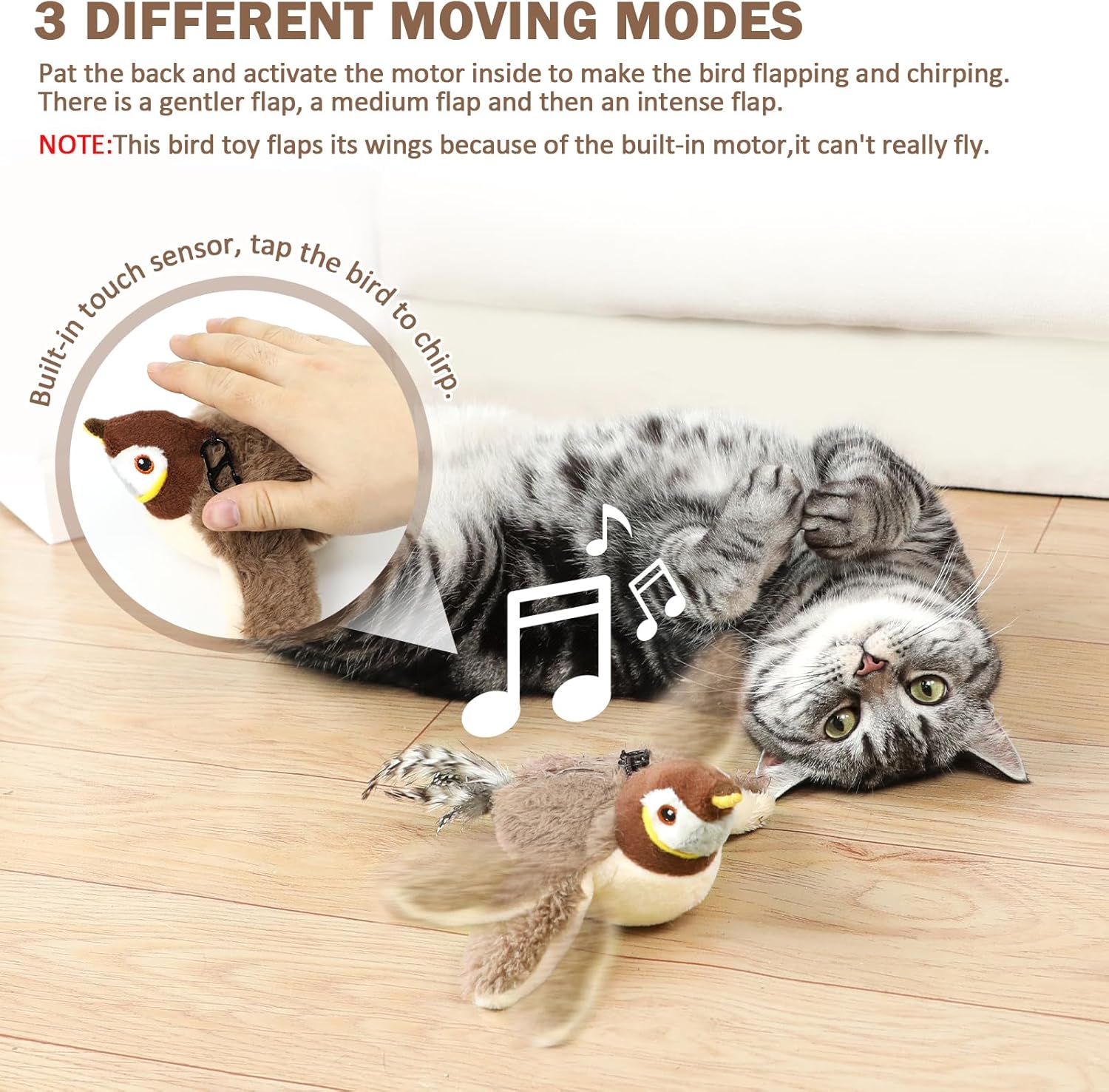 Nepfaivy Cat Toys Flapping Bird | ObaPet