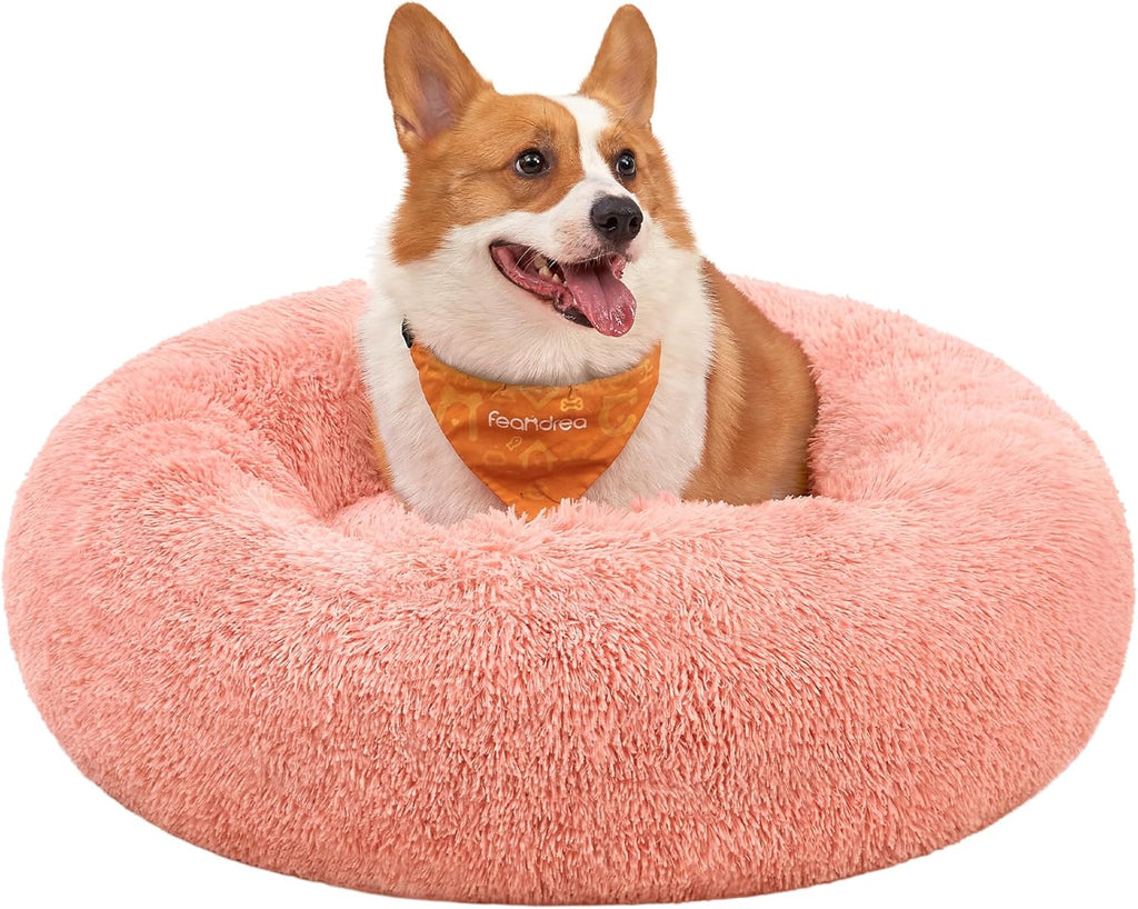 Feandrea Dog Bed, Donut Cat Bed, Fluffy Calming | ObaPet