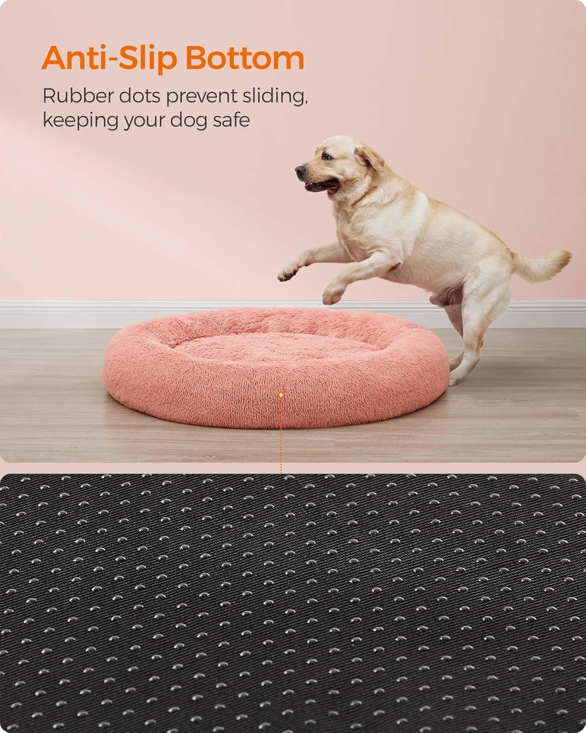 Feandrea Dog Bed, Donut Cat Bed, Fluffy Calming | ObaPet