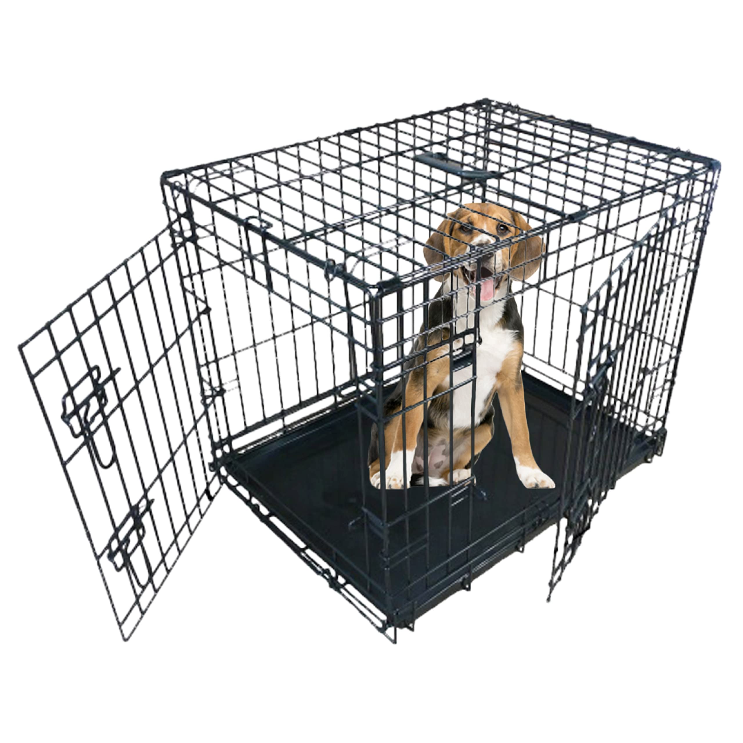 Ellie-Bo Standard Folding 2-Door Dog Cage/Crate | ObaPet