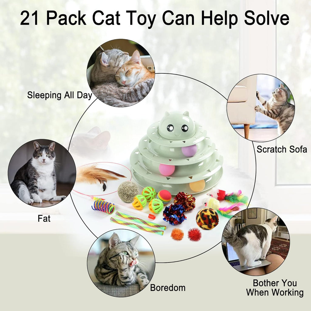 Suhaco 21 Pack Cat Toys for Indoor Cats | ObaPet