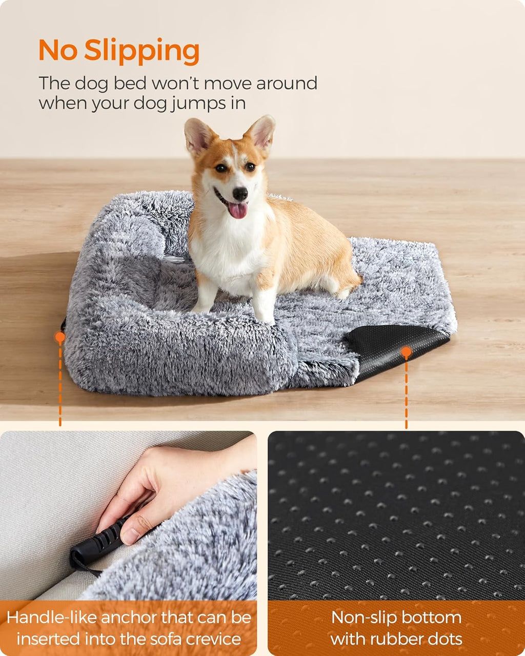 Feandrea FluffyHug Dog Sofa Bed, Dog Sofa Cover, | ObaPet