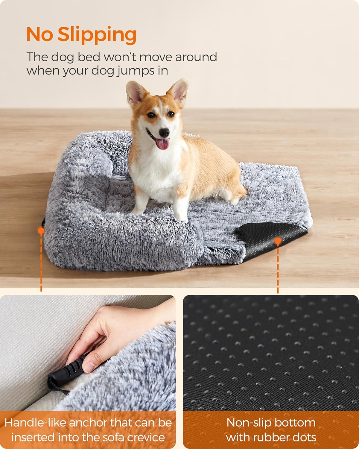 Feandrea FluffyHug Dog Sofa Bed, Dog Sofa Cover, | ObaPet