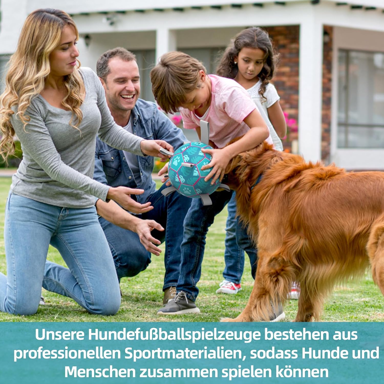 HETOO Interactive Dog Football Toys with Grab Tabs, Durable Dog Water Balls for Small Medium Breed, Indoor & Outdoor