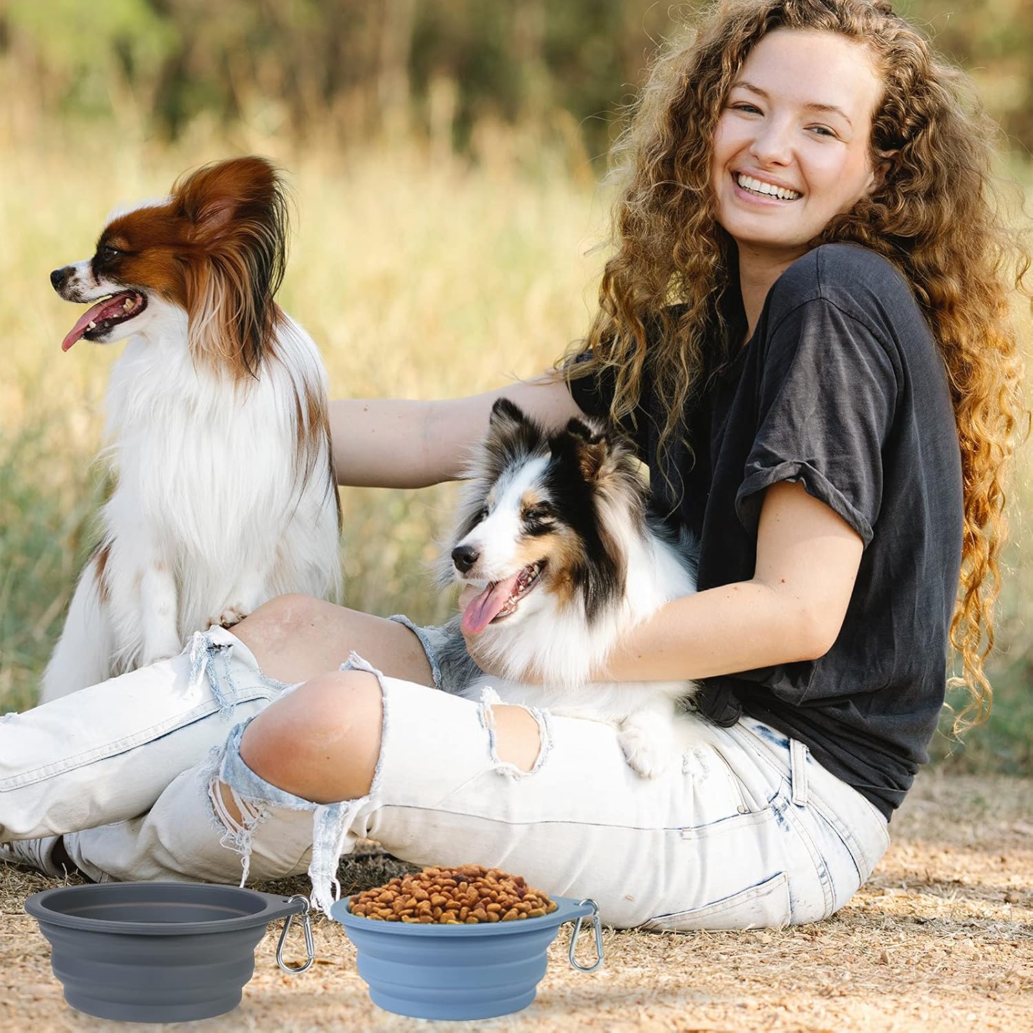 SLSON 2 Pack Dog Collapsible Bowl Large Portable | ObaPet