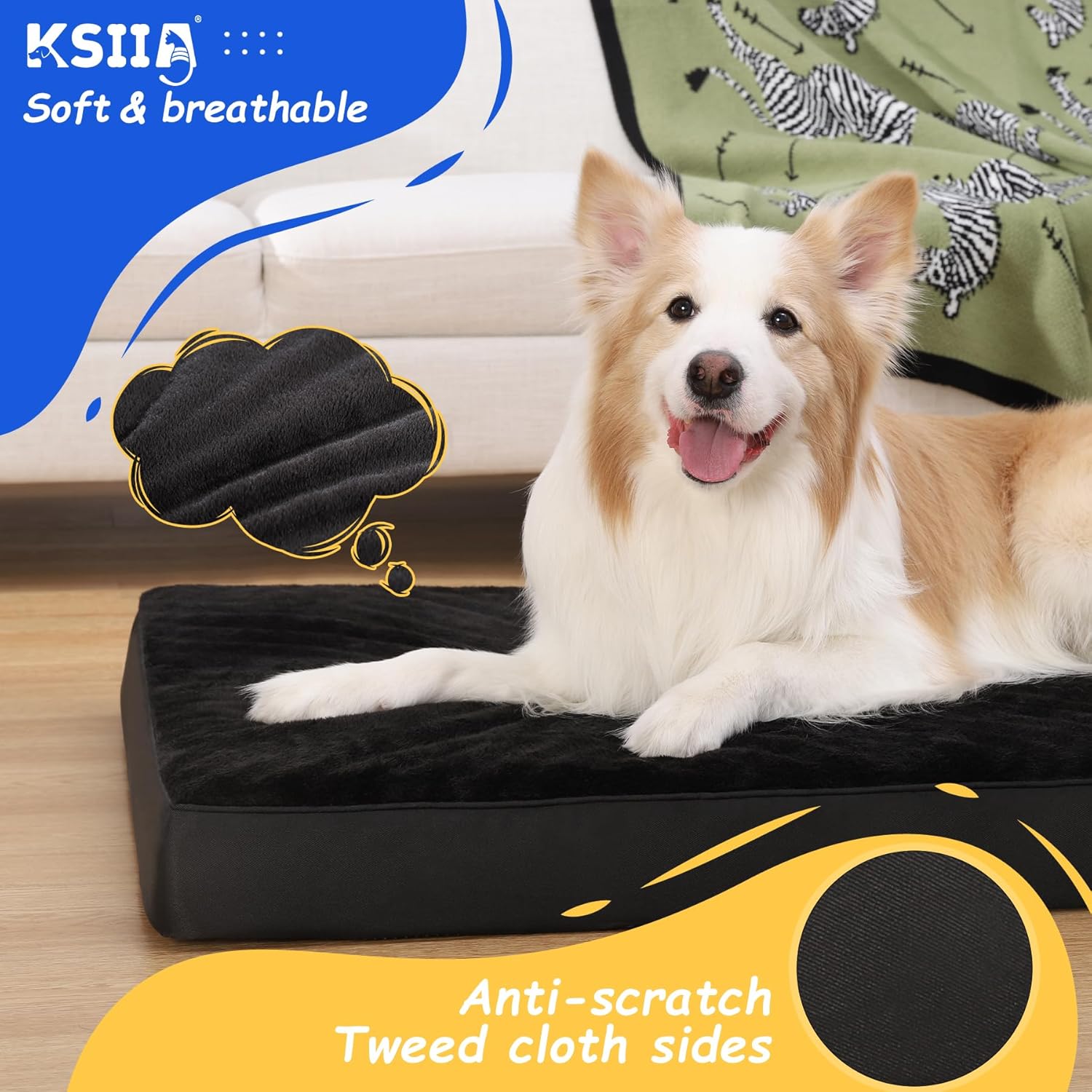 KSIIA Dog Beds Large Washable, Orthopedic Dog | ObaPet