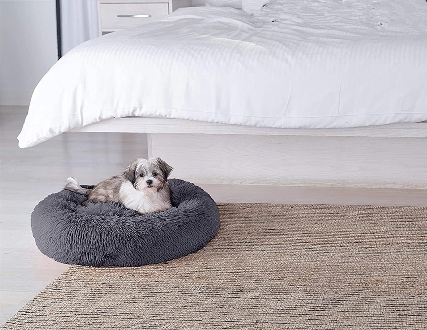 Enjamoy Plush Donut Dog Bed, Calming Round Dog | ObaPet