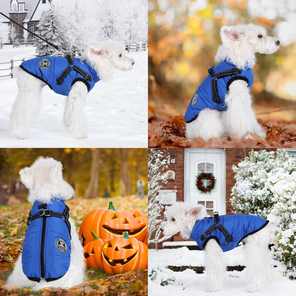 Poseca Dog Clothes for Small Dogs Dog Coat Waterproof Winter Jacket Warm Vest Dog Clothes Dog Coat Warm Winter Dog Jacket with Dog Harness for Small Medium Large Dogs