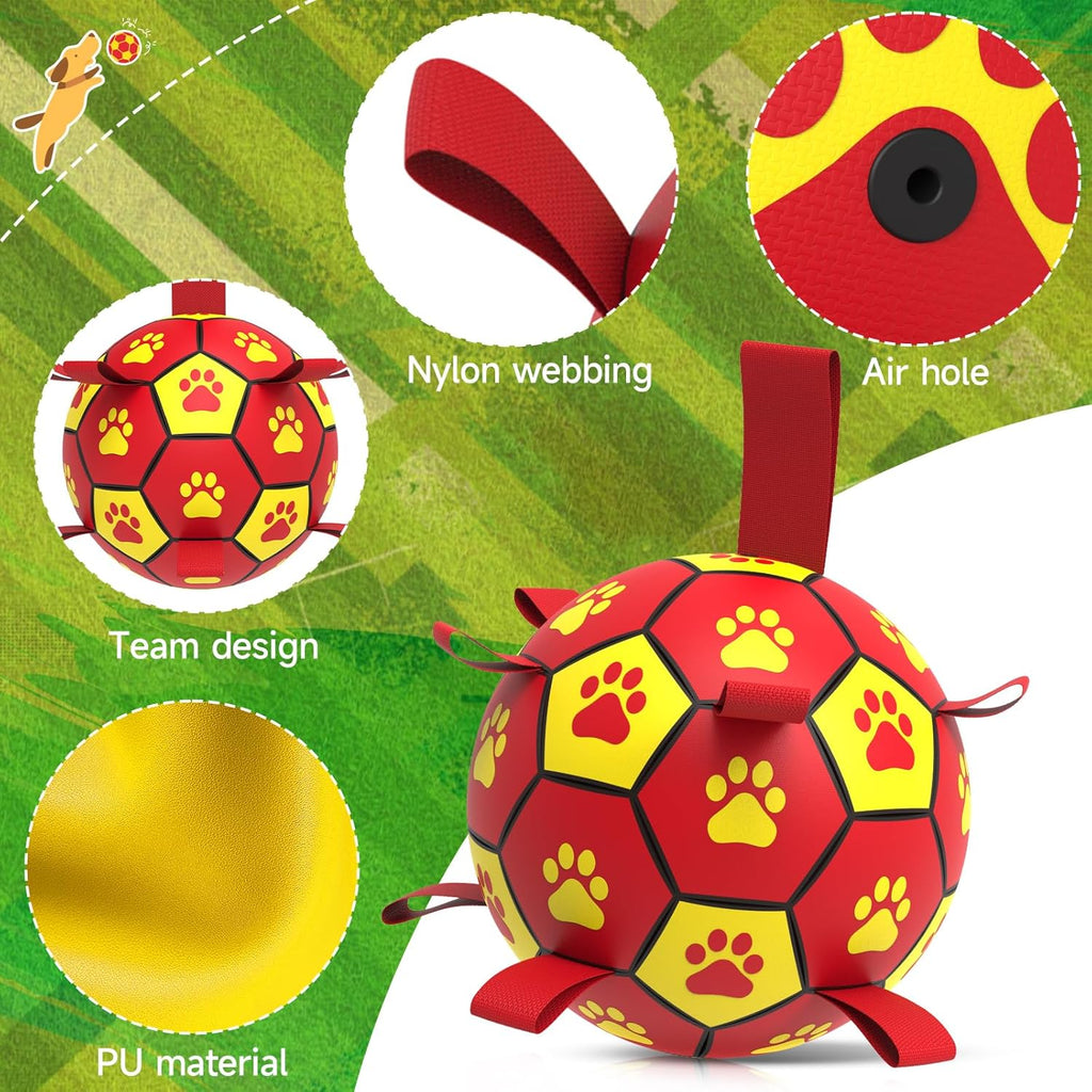 HETOO Interactive Dog Football Toys with Grab Tabs, Durable Dog Water Balls for Small Medium Breed, Indoor & Outdoor