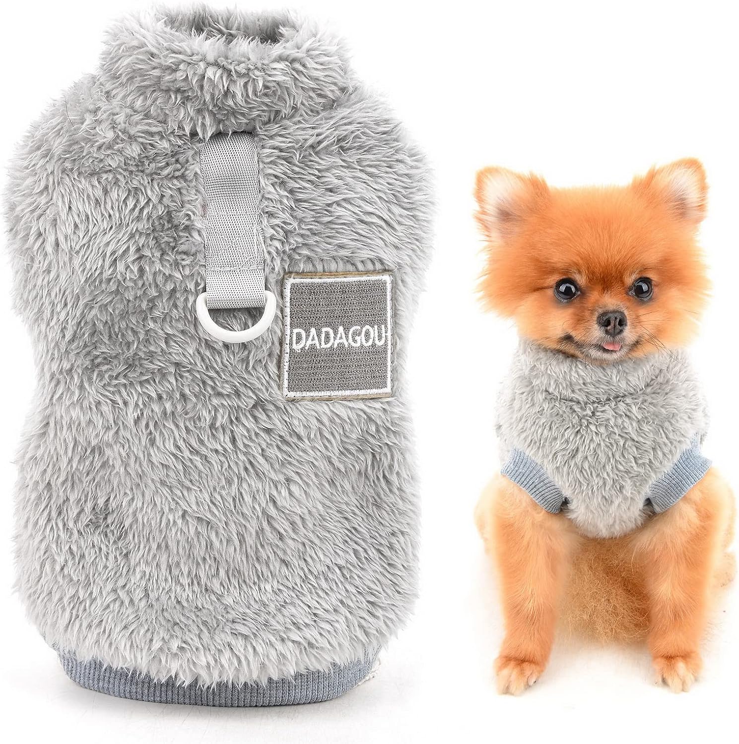 SMALLLEE_LUCKY_STORE Pet Sherpa Fleece Jumper Vest Sweaters Turtleneck Pullover with D-ring Soft Sweatshirt for Small Dogs Cat Puppy Boy Girl Yorkie Chihuahua Warm Fall Winter Clothes,Pink,S