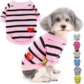 Zunea Dog Shirts for Small Dogs Summer Basic T-Shirt Striped Puppy Clothes Sequins Love Heart Sweatshirt Soft Cotton Short Sleeve Tee Shirt Pet Girl Boy Clothing Pullover Chihuahua Apparel Gray S