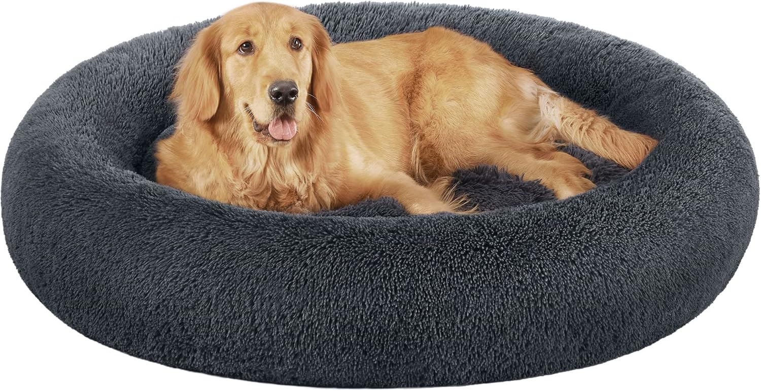 Feandrea Dog Bed, Donut Cat Bed, Fluffy Calming | ObaPet