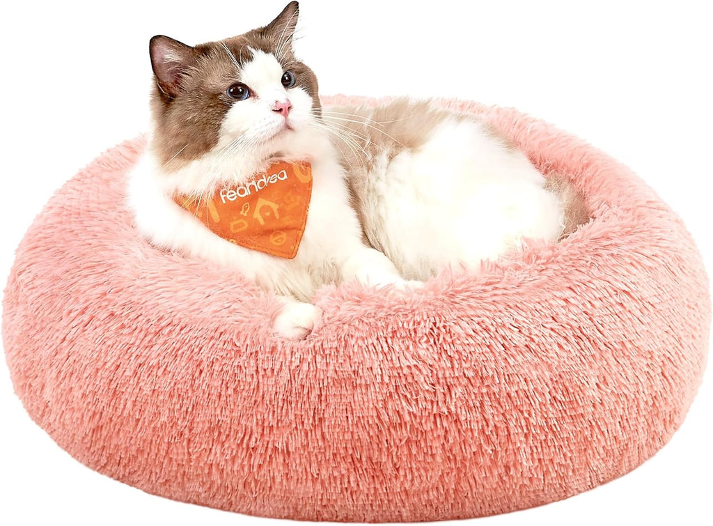 Feandrea Dog Bed, Donut Cat Bed, Fluffy Calming | ObaPet
