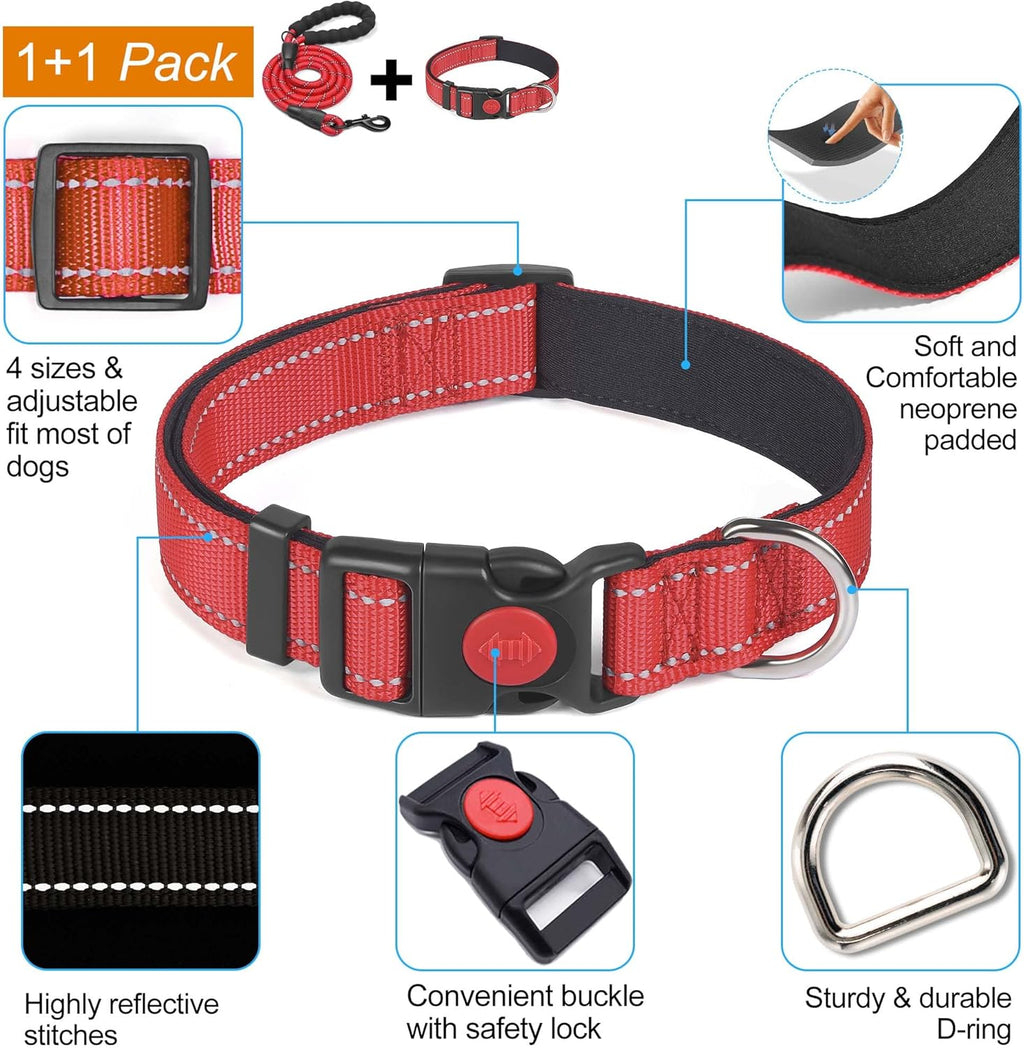 haapaw Reflective Dog Collar Padded with Soft | ObaPet