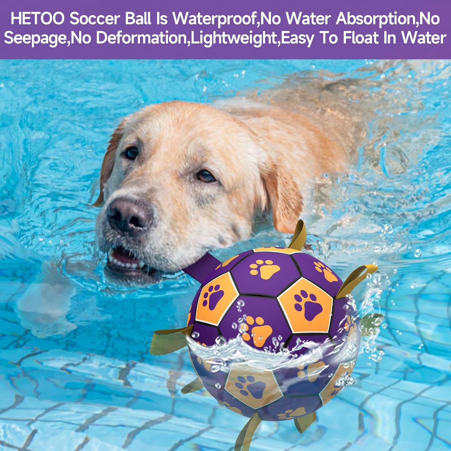 HETOO Interactive Dog Football Toys with Grab Tabs, Durable Dog Water Balls for Small Medium Breed, Indoor & Outdoor
