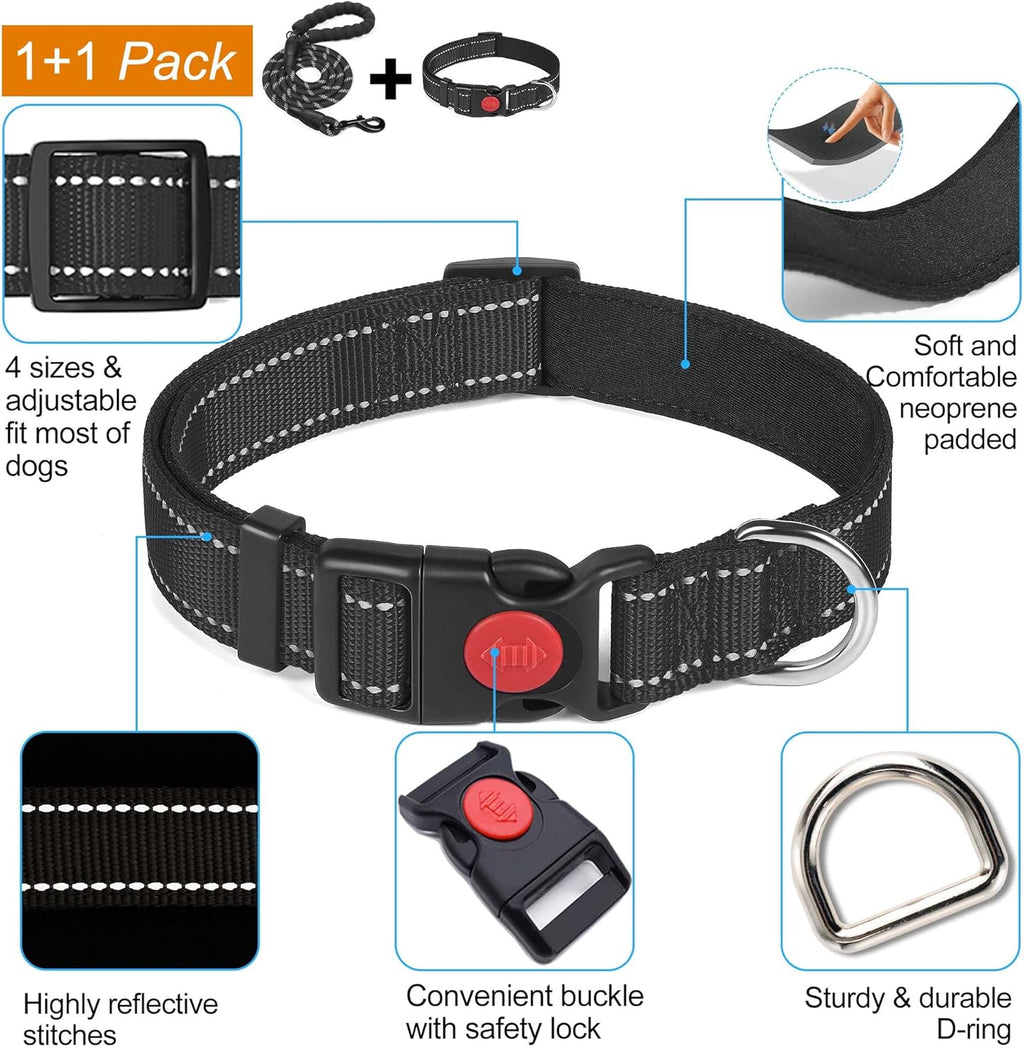 haapaw Reflective Dog Collar Padded with Soft | ObaPet