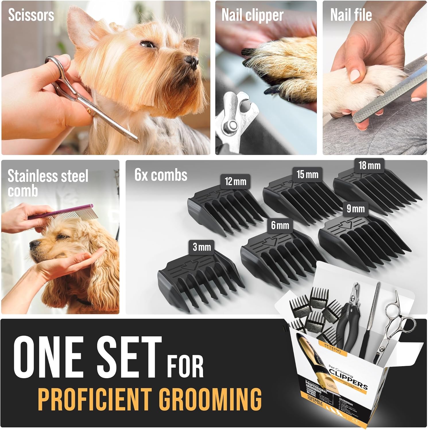 Premium Pet Grooming Kit for Dogs Cats | ObaPet