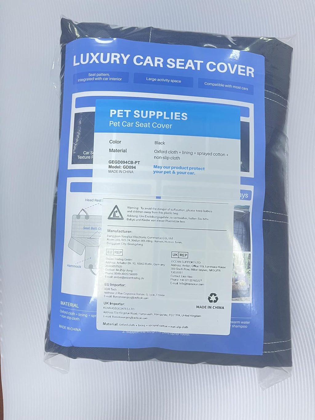 Hopidogie Dog Car Seat Cover 4-in-1, 100% Waterproof Dog Hammock for Car Back Seat, Scratchproof Nonslip Back Bench Cover for Pets Machine Washable Durable Universal fits Trucks SUV