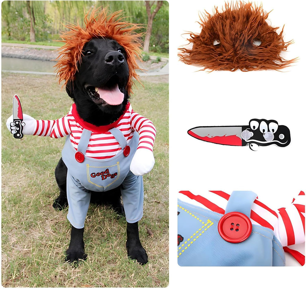 DELIFUR Dog Chucky Costume Pet Halloween Clothes | ObaPet