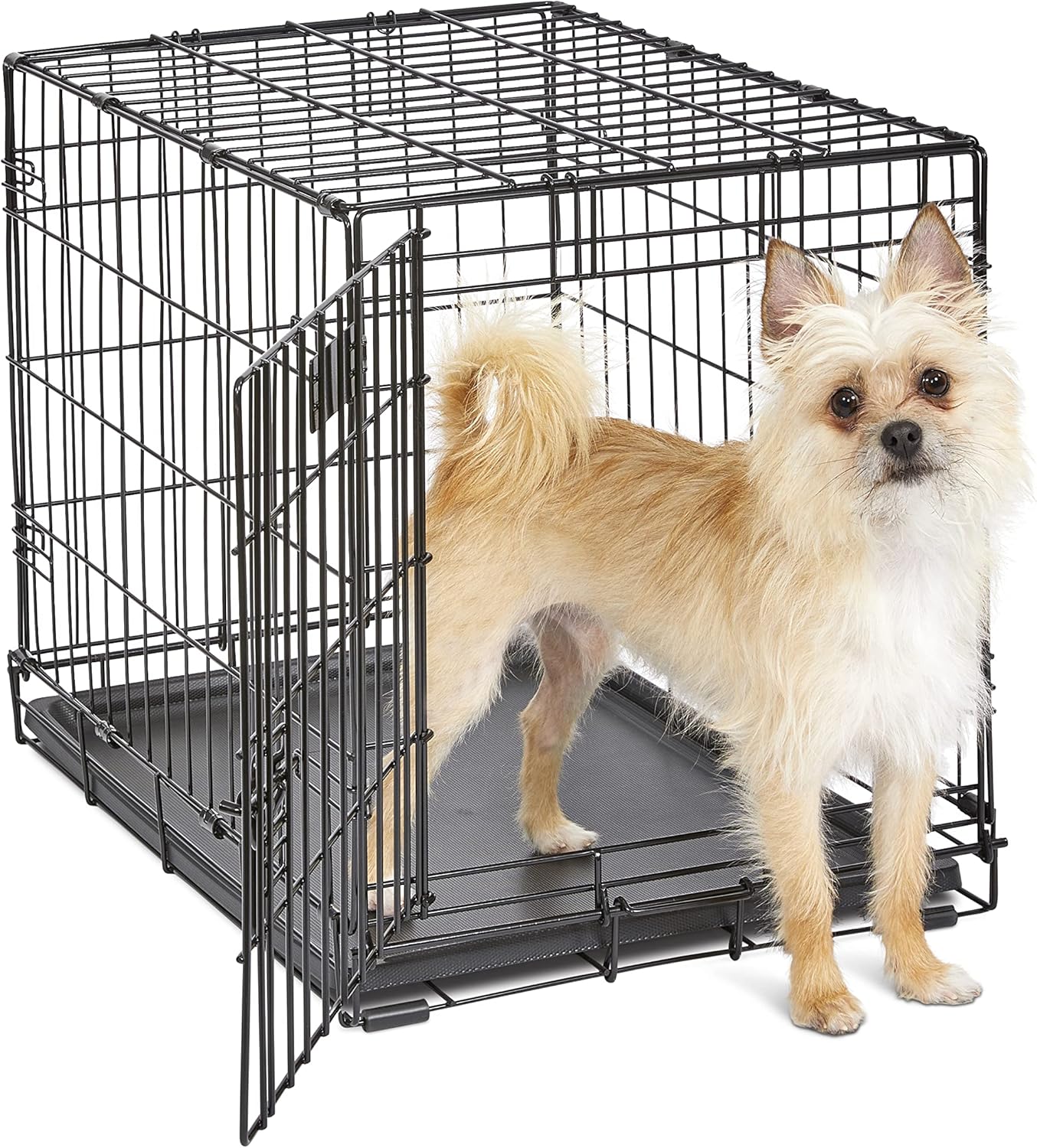 MidWest Homes Pets Newly Enhanced Door iCrate Long Dog Crate, Includes Leak-Proof Pan, Floor Protecting Feet, Divider Panel & New Patented Features