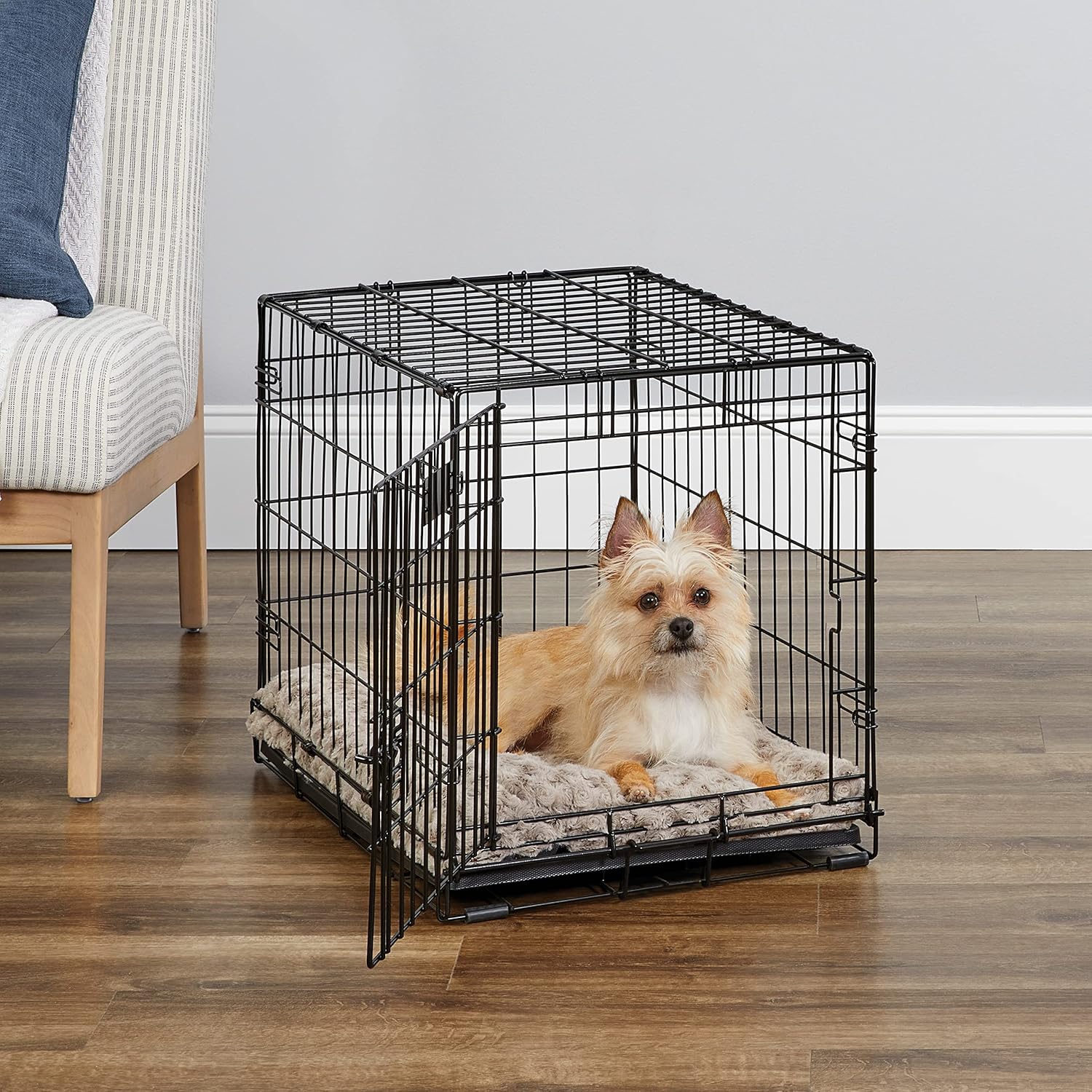 MidWest Homes Pets Newly Enhanced Door iCrate Long Dog Crate, Includes Leak-Proof Pan, Floor Protecting Feet, Divider Panel & New Patented Features