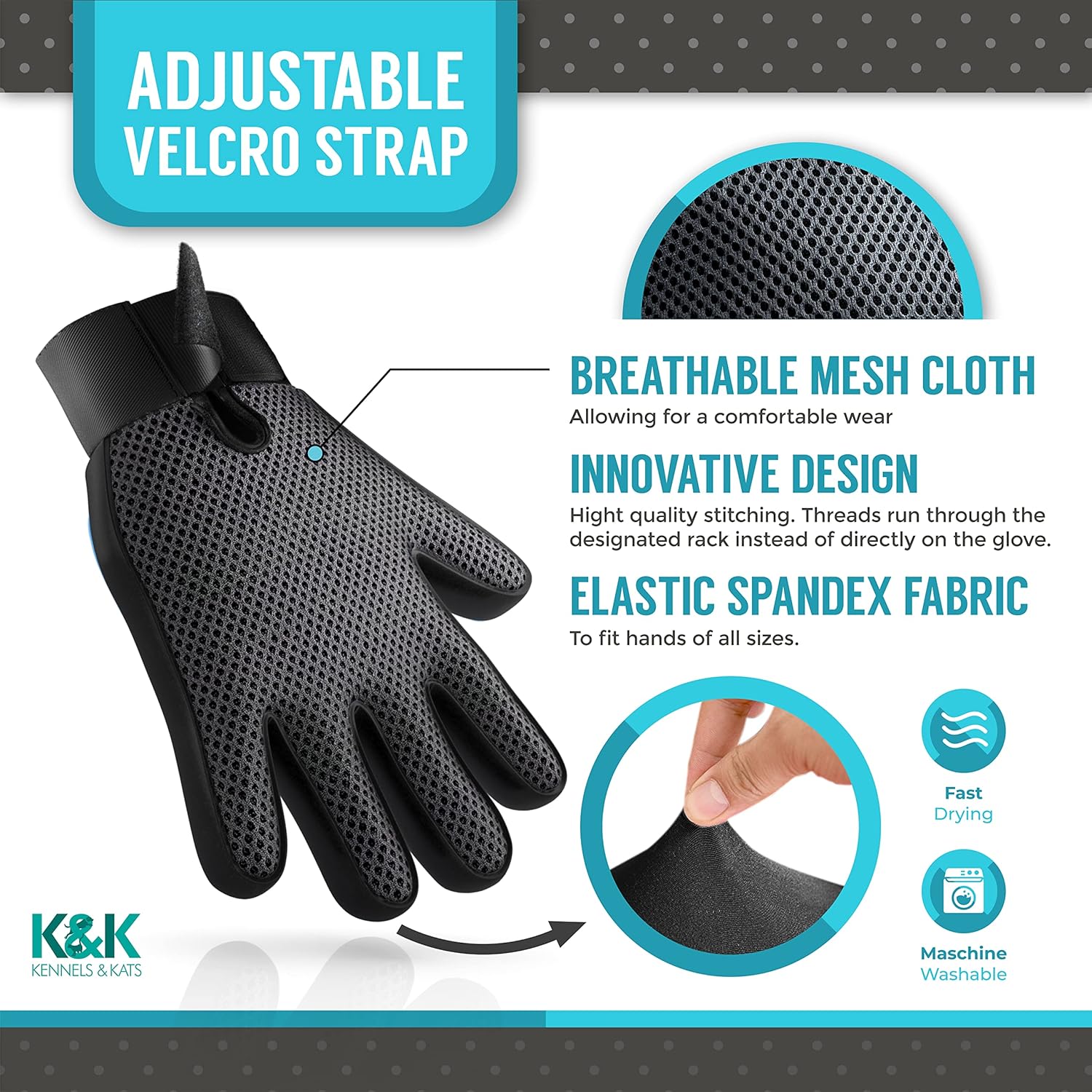KENNELS & KATS Pet Grooming Glove | ObaPet