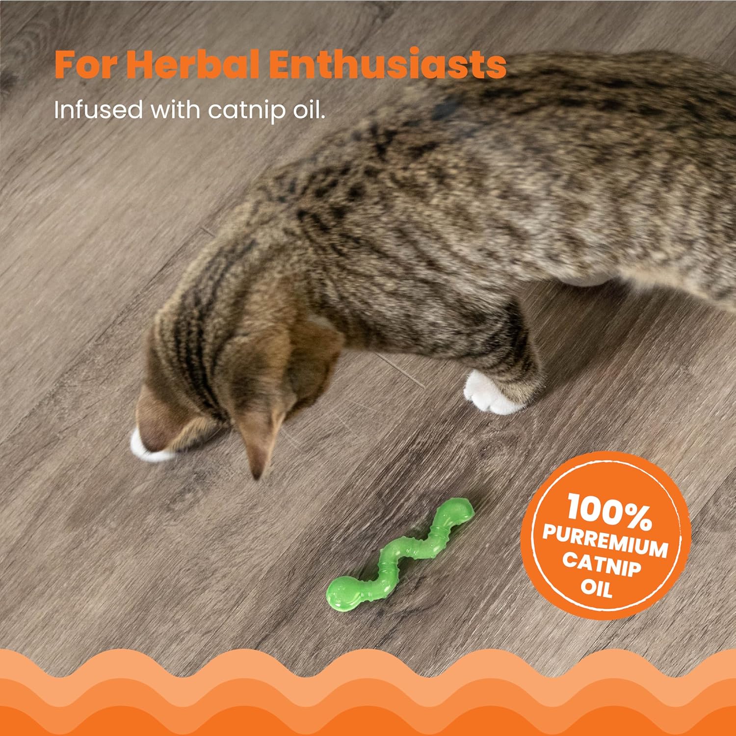 Catstages Orkakat Wiggle Worm Dental Catnip Cat | ObaPet